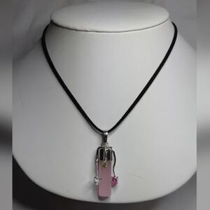 Sterling Silver Rose Quartz Pendulum Necklace